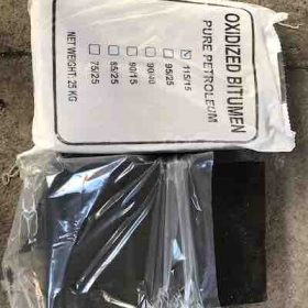 Bitumen in plastic bag